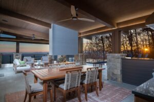 Another balcony at The Sennett Residence, offering a peaceful retreat with panoramic mountain views.