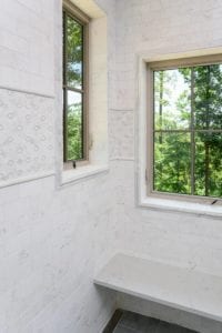Floor to ceiling tiled walkin shower unit