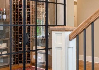 View of wine cellar from staircase