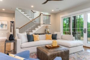 view of living room and stairs.