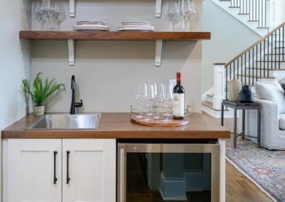 view of wine station with built in wine cooler