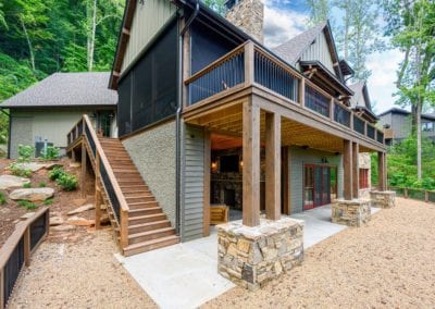 Exterior view of deck and back of house