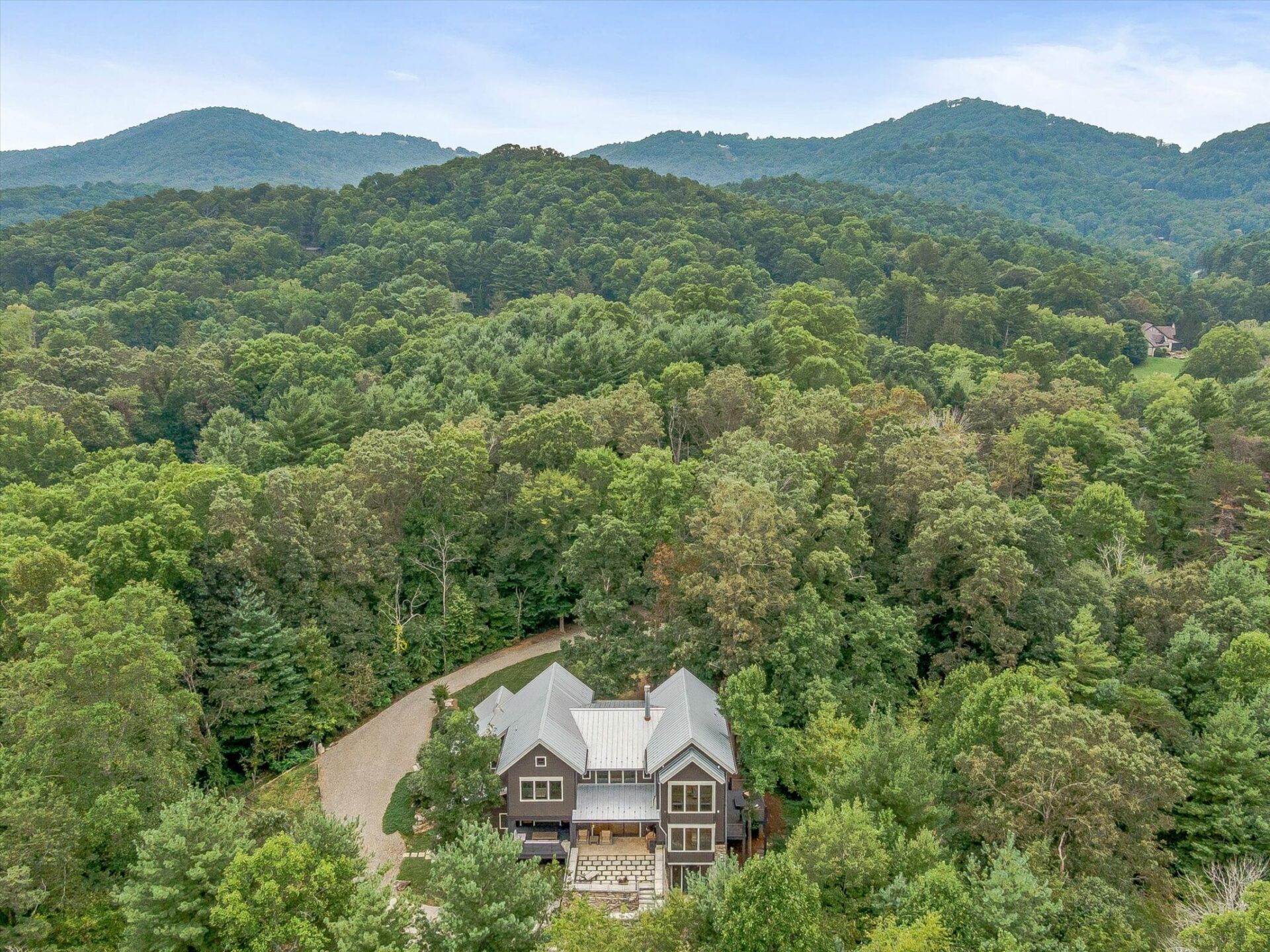 asheville modern farmhouse mountain view Living Stone Design+Build The Modern Farmhouse