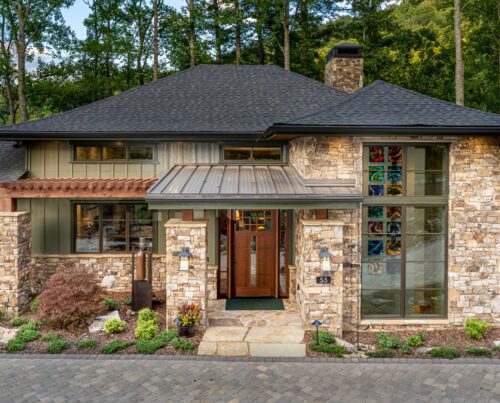 Luxury Home Builders Asheville, NC Living Stone Design+Build Hillin-Guilbeau Front Door