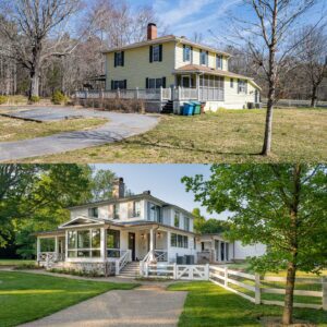 Remodeled luxury home with energy-efficient features and original farmhouse elements near Asheville, North Carolina.