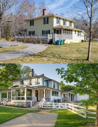 Remodeled luxury home with energy-efficient features and original farmhouse elements near Asheville, North Carolina.