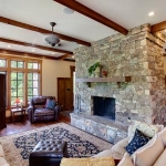 stone fireplace