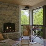 exterior stone fireplace