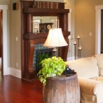 stone fireplace
