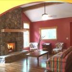stone fireplace