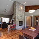 Stone fireplace