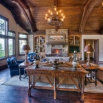 stone fireplace