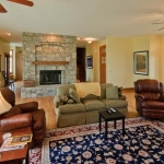 stone fireplace