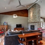 stone fireplace