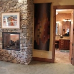 stone fireplace