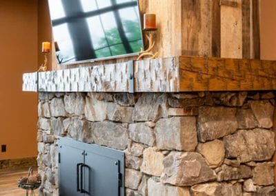 Living Stone Design+Build Lehman Residence Stone Brick Fireplace
