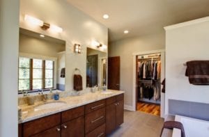 Living Stone Design+Build Modern Semi-Custom Home Master Bath Vanity