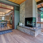 Black Mountain Transitional Craftsman outdoor fireplace