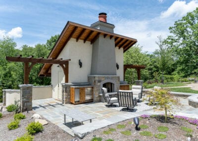 Living Stone Design+Build Fireplace side view