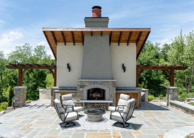 Living Stone Design+Build Firepit and Pergola