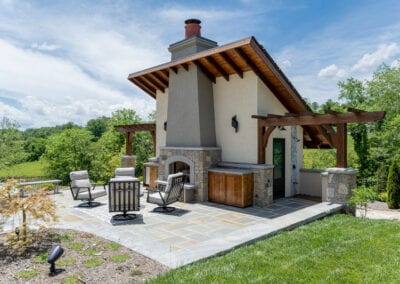 Living Stone Design+Build Outdoor Fireplace Furniture
